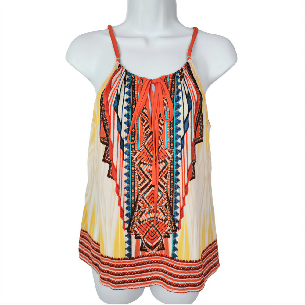 NWT Sweet Wanderer Sleeveless Boho Southwest Blouse Sz Small